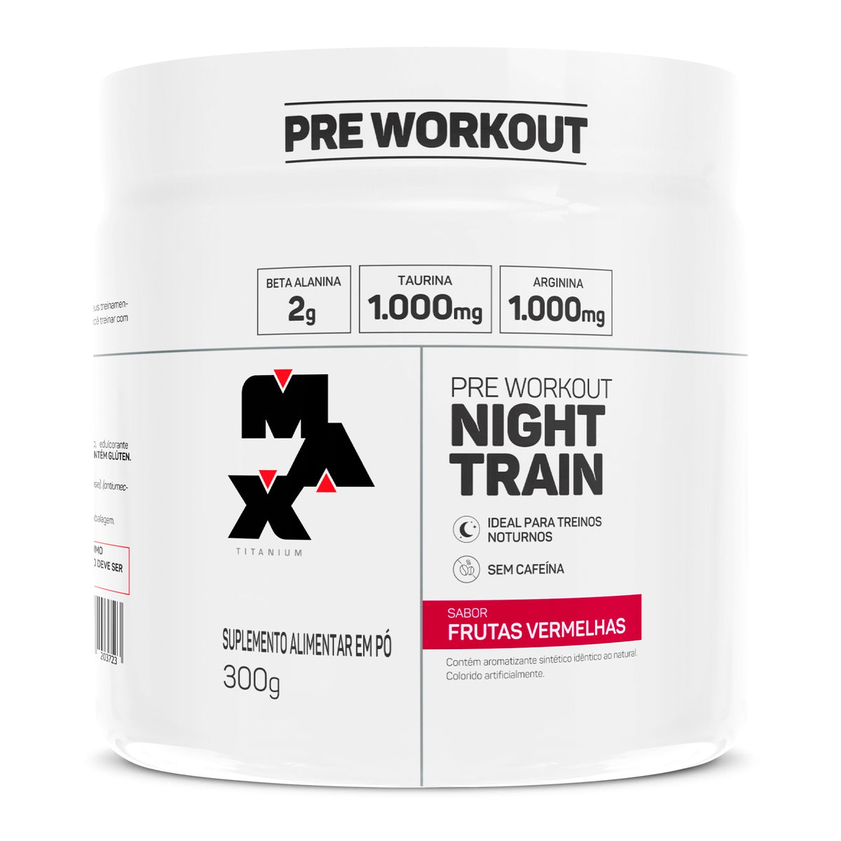 Pre Workout Night Train Max Titanium 300g Frutas Vermelhas