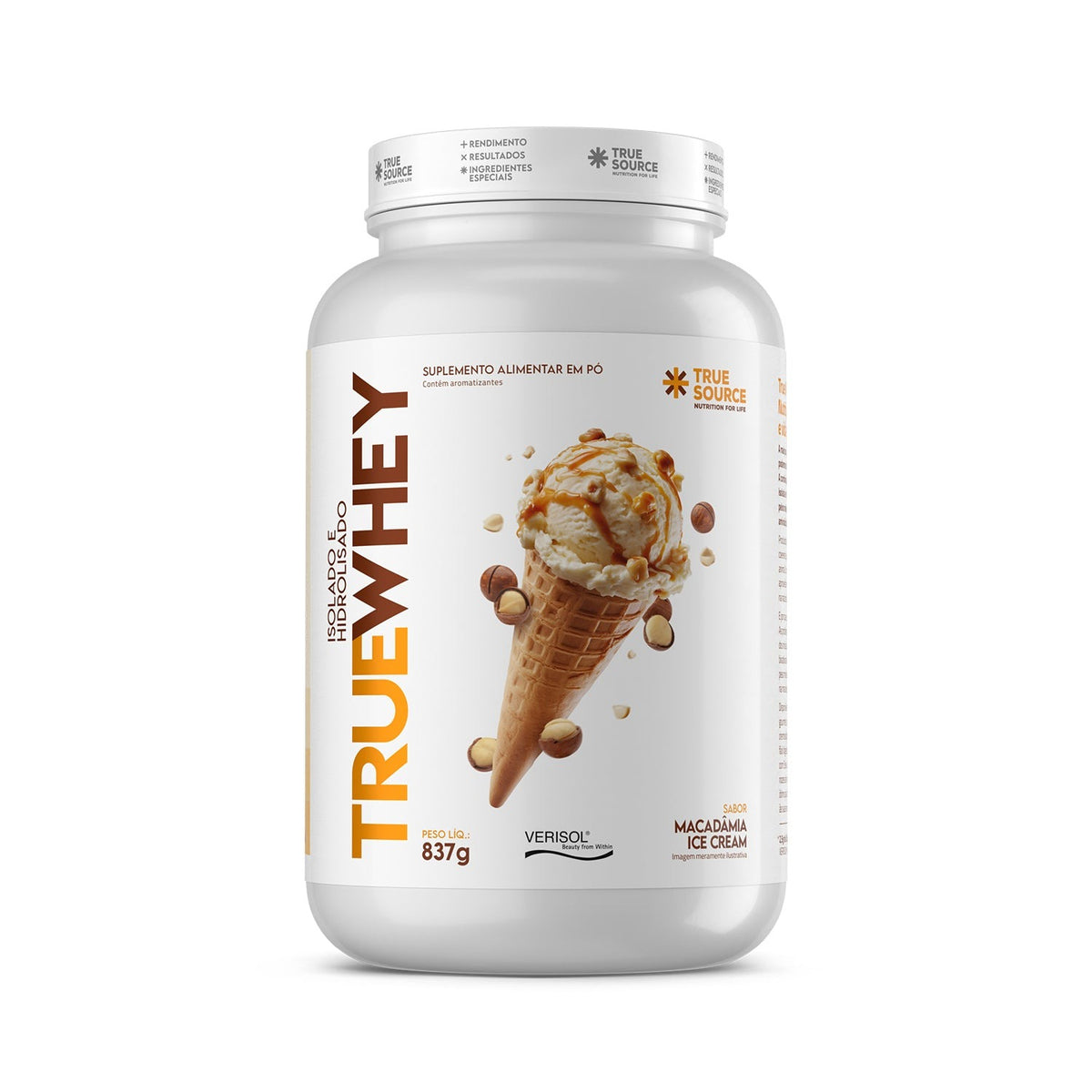 True Whey Macadamia Ice Cream True Source 837g