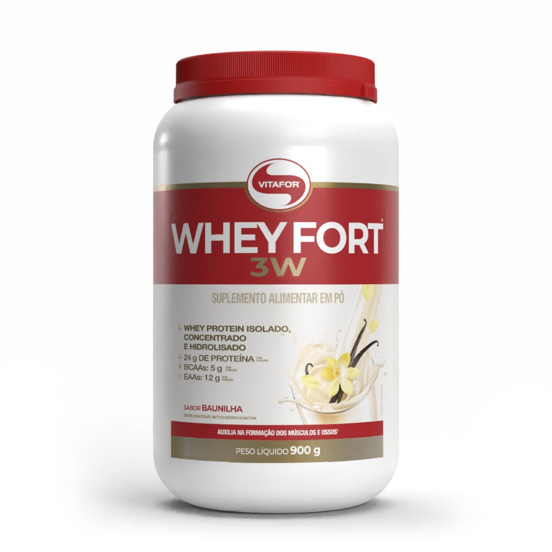 Whey 3W Vitafor 900g Baunilha