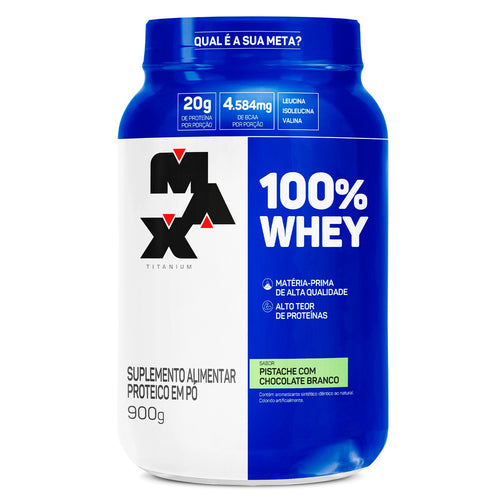 100% Whey Pistache C Max Titanium 900g Choc Branco