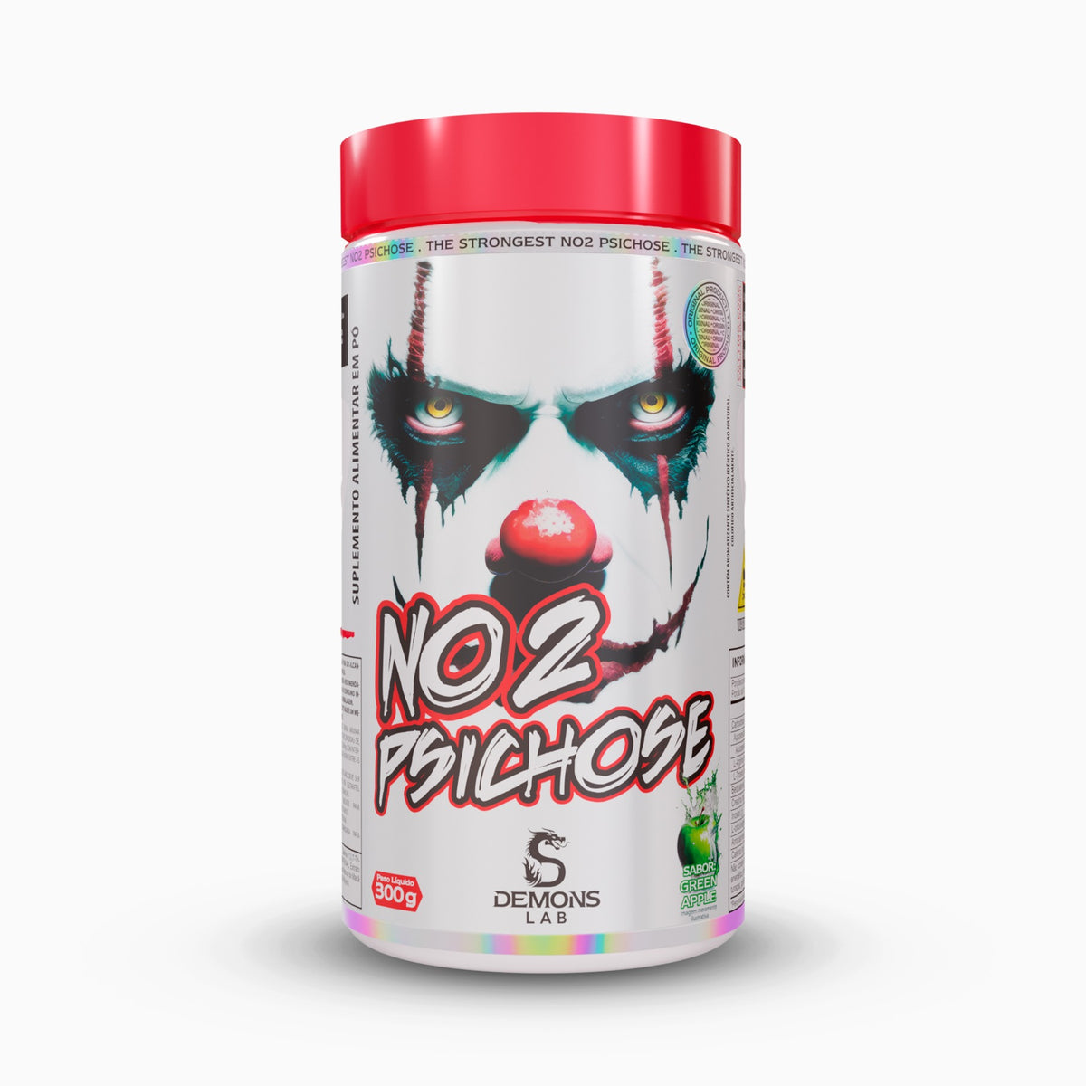 Pre Treino NO2 Psichose Demons Lab 300g Green Apple