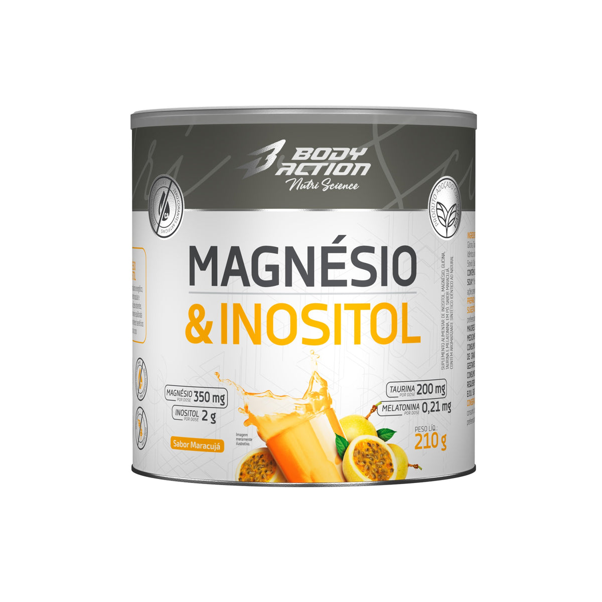 Magnésio e Inositol Body Action 210g Maracujá