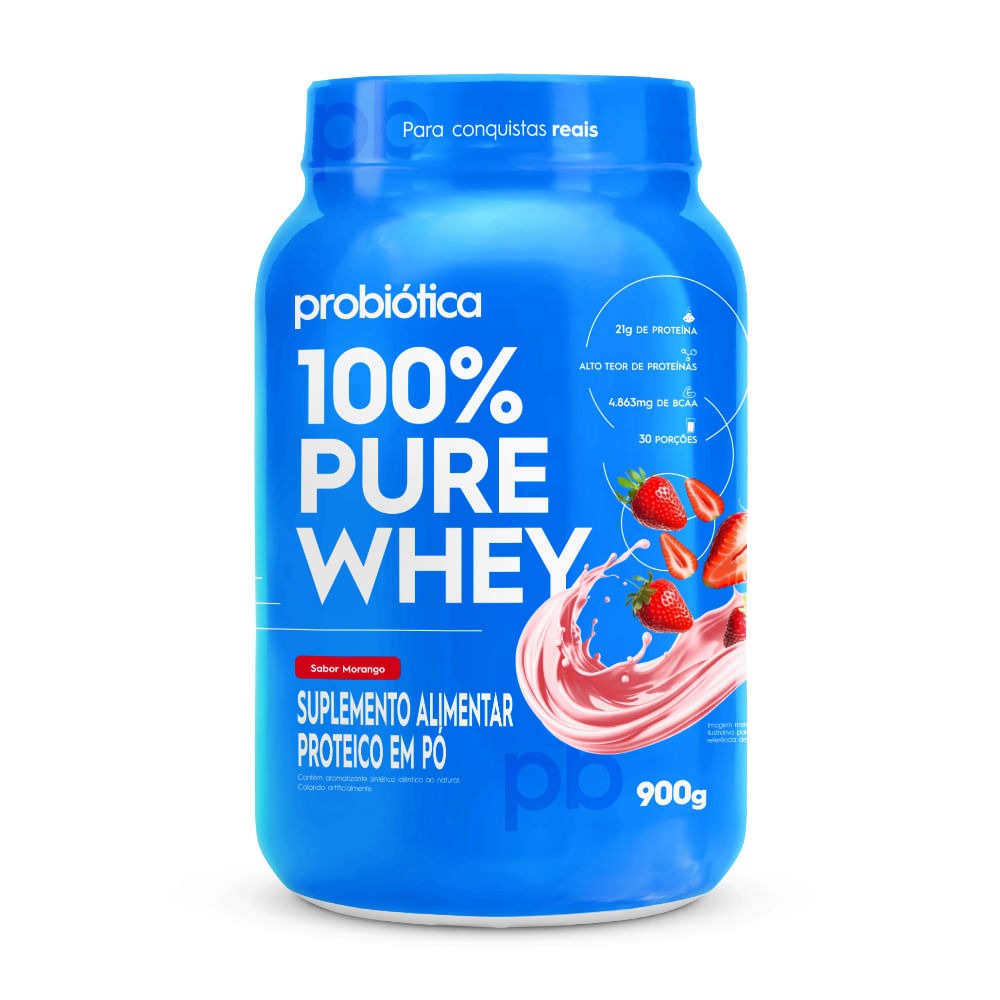 Whey 100 Probiotica 900g Morango