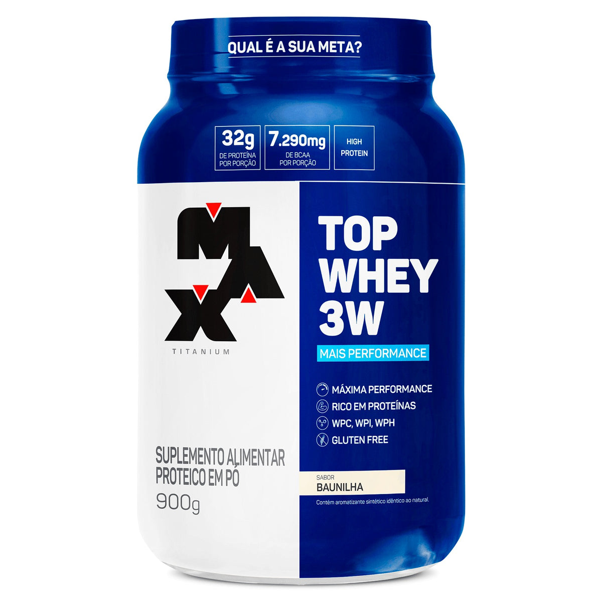 Top Whey 3W Max Titanium 900g Baunilha